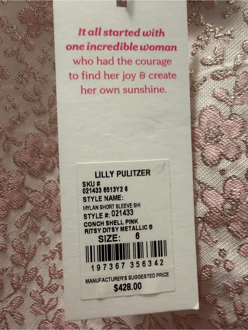 NWT LILLY PULITZER MYLAN SHORT SLEEVE SHIFT DRESS SIZE 6 CONCH SHELL PINK RITSY - Picture 5 of 13